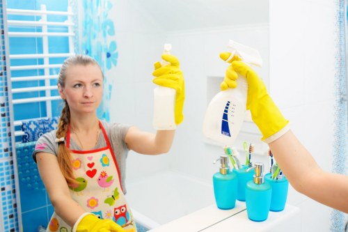 Carpet cleaning team using sustainable practices and recycling methods in SW17