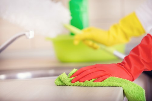A trained carpet cleaner assessing carpet condition before cleaning